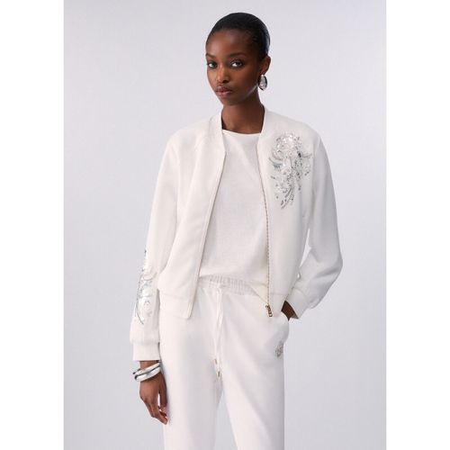 Sweat-shirt Sweat zippé et broderies bijou - Liu Jo - Modalova