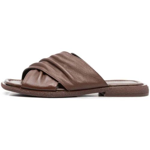 Sandales plates Women's Brown Open-Toe Slides - Sergio Moretti - Modalova