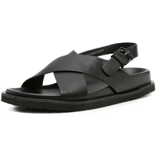 Sandales Women's Black Wedge Open-Toe Slingback Sandals - Sergio Moretti - Modalova