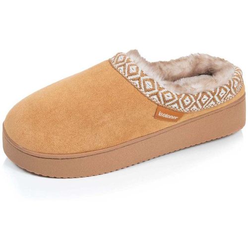 Chaussons Chaussons Mules suédine à semelle compensé de 3,5 cm, confort - Isotoner - Modalova