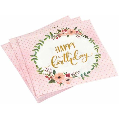 Serviettes de table 20 serviettes en papier 33 x 33 cm joyeux anniversaire - U10 - Modalova