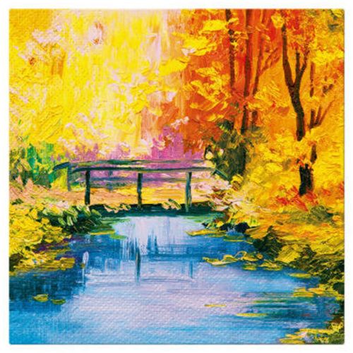 Serviettes de table 20 serviettes en papier 33 x 33 cm Pont en automne - U10 - Modalova