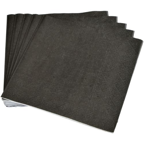 Serviettes de table 20 serviettes en papier 33 x 33 cm Tendance Uni noir - U10 - Modalova