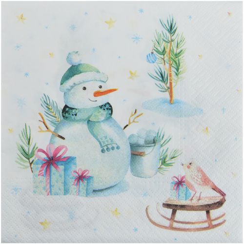 Serviettes de table 20 serviettes en papier Bon de neige et oiseau - U10 - Modalova