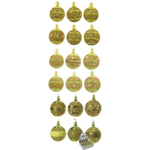 Décorations de noël Lot de 6 Boules de Noël Or a Sequins - U10 - Modalova