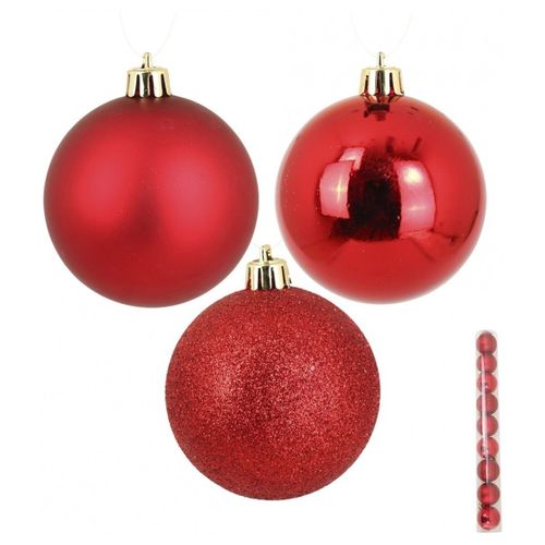 Décorations de noël Set de 9 Boules de Noël Rouges - U10 - Modalova
