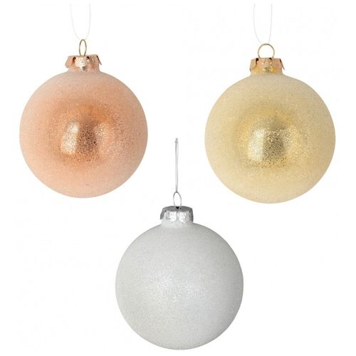 Décorations de noël Set de 3 Boules Pailletées en Verre pour Sapin - U10 - Modalova