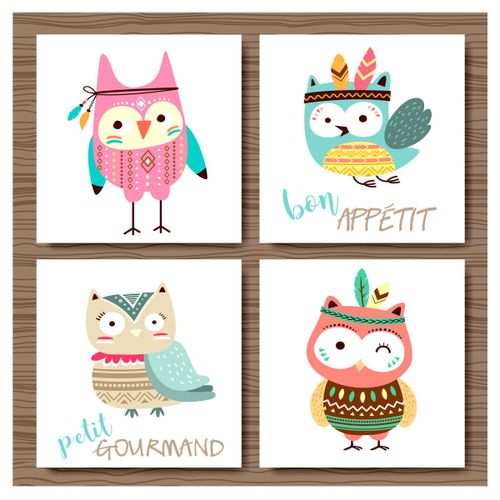 Affiches, posters Lot de 20 serviettes papier hibou indien - U10 - Modalova