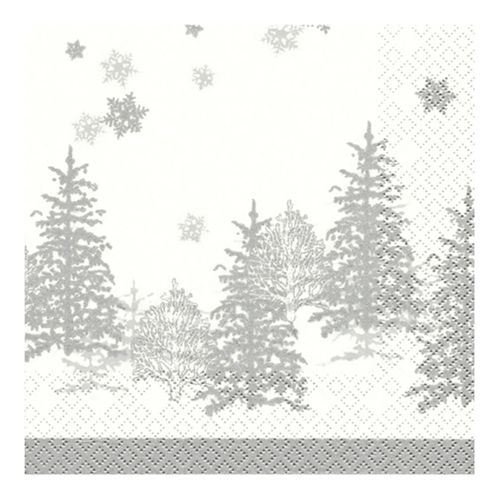 Serviettes de table Lot de 20 serviettes papier sapin argent - U10 - Modalova