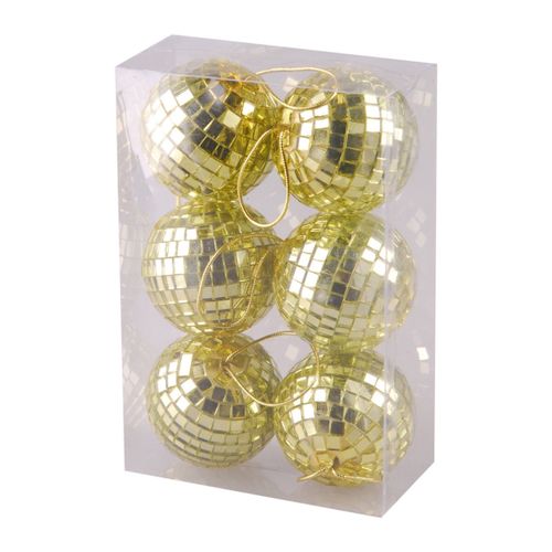 Décorations de noël Set de 6 boules miroir or 6 cm - U10 - Modalova