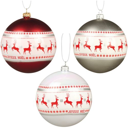 Décorations de noël Set de 3 boules Rennes de noel - U10 - Modalova