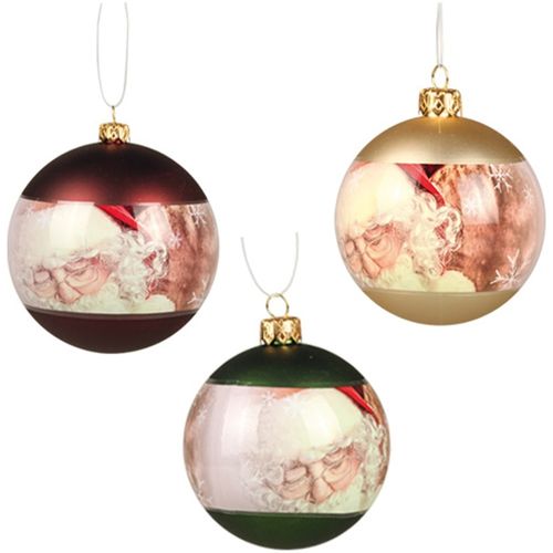 Décorations de noël 3 boules Pere noel - U10 - Modalova