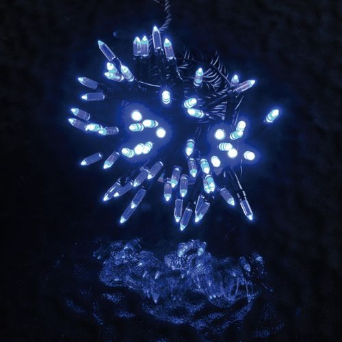 Décorations de noël Guirlande exterieur 80 led grain de riz bleu anime blanc - U10 - Modalova