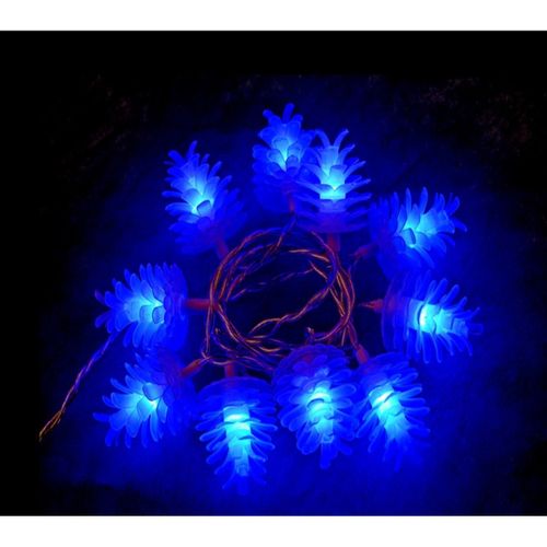 Décorations de noël Guirlande pomme de pin lumineuse 10 Led bleue - U10 - Modalova