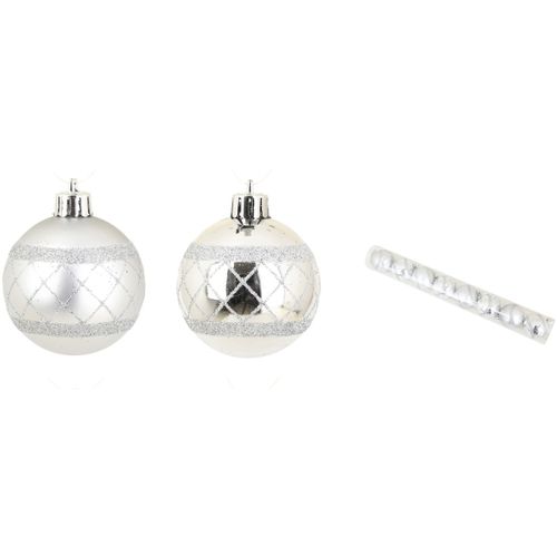 Décorations de noël Set de 8 boules decor carreaux de noel argent - U10 - Modalova