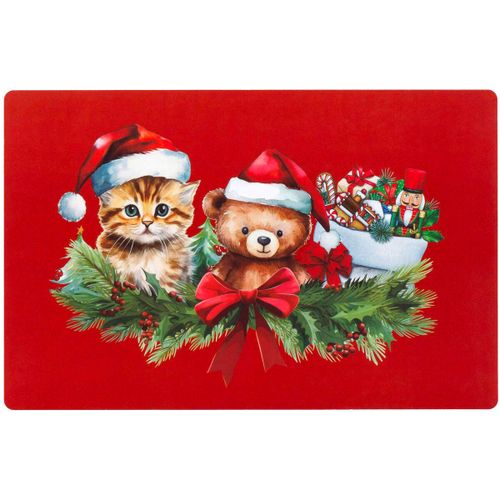 Set de table Set de table opaque Ourson et chaton de Noel - U10 - Modalova
