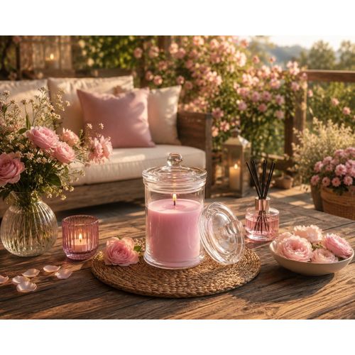 Bougies, diffuseurs Bougie bocal en verre transparent Rose - U10 - Modalova