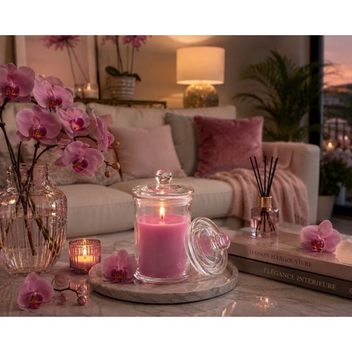 Bougies, diffuseurs Bougie bocal en verre senteur Orchidee rose - U10 - Modalova