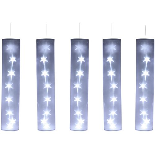Décorations de noël 5 Tubes Lumineux Blancs avec Étoiles LED 40 LED - U10 - Modalova