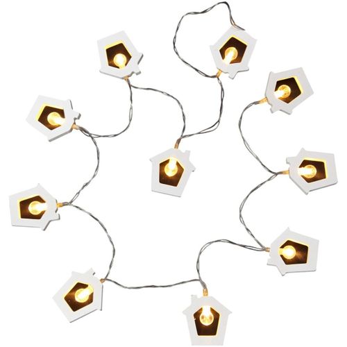 Décorations festives Guirlande Lumineuse LED Maison en Bois 8 LED Blanc Chaud - U10 - Modalova