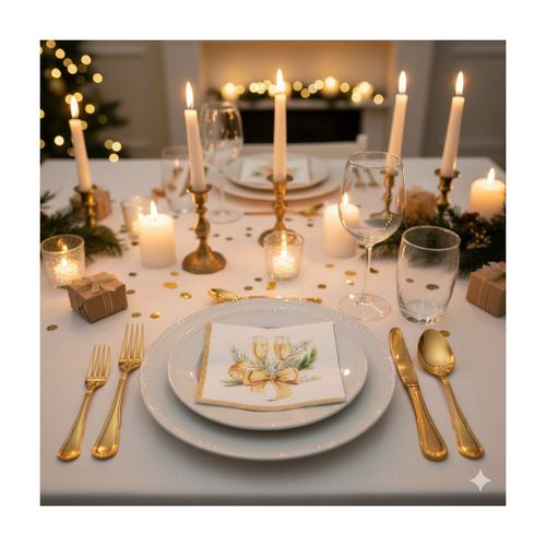 Serviettes de table 20 serviettes en papier 33 x 33 cm Coupe de champagne noel fete - U10 - Modalova