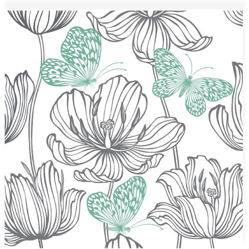 Papiers Peints 20 serviettes en papier 33 x 33 cm Fleurs et papillons - U10 - Modalova