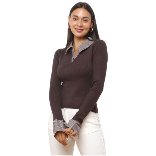 Sweat-shirt Pulls - Marron - La Modeuse - Modalova