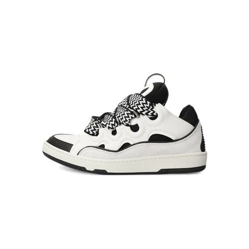 Baskets Curb Leather Sneakers White Black - Lanvin - Modalova