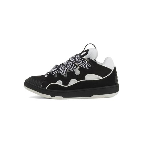Baskets Curb Leather Sneakers Black White - Lanvin - Modalova