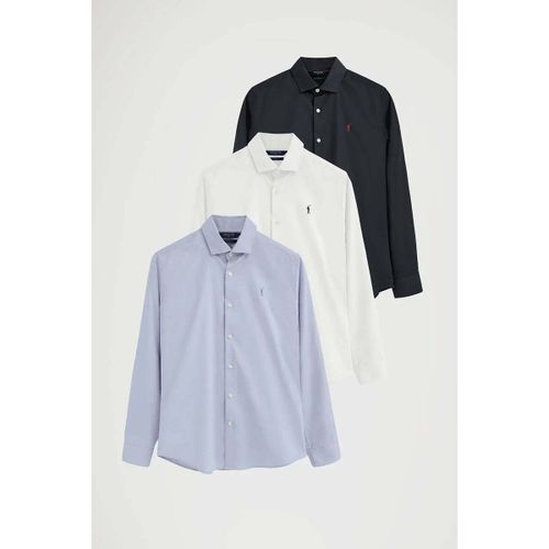 Chemise PACK 3 - RIGBY GO POPLIN SLIM IO N-W-BB - Polo Club - Modalova