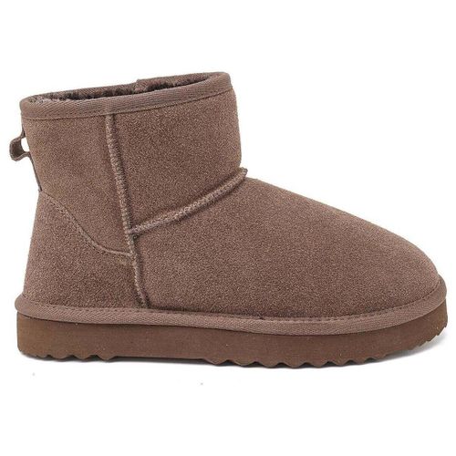 Bottines Bottines fourrées en cuir suède - taupe - Vera Collection - Modalova