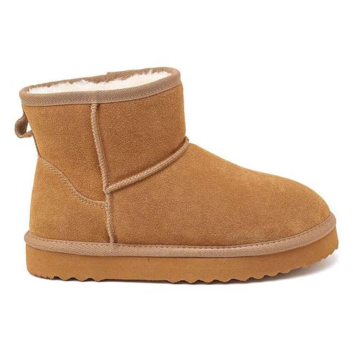 Bottines Bottines fourrées en cuir suède - camel - Vera Collection - Modalova