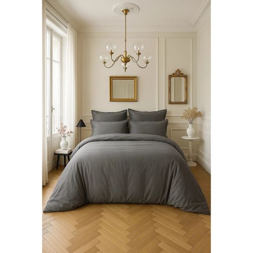 Parures de lit Housse de couette en satin de coton Uni - Doumie - Modalova