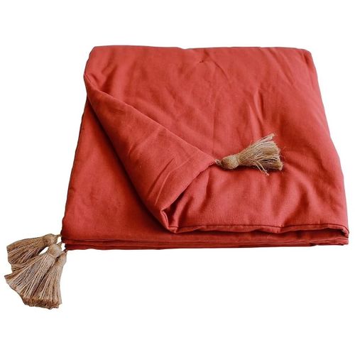 Plaids, jetés Edredon bout de lit en coton avec pompons Cocon - Decostars - Modalova
