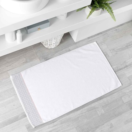 Tapis de bain Tapis rectangle Belin blanc 50 x 85 cm - U10 - Modalova