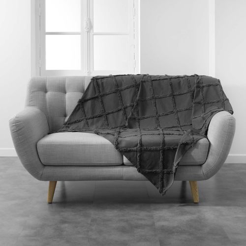 Plaids, jetés Plaid 125x150cm Calyssa anthracite - U10 - Modalova