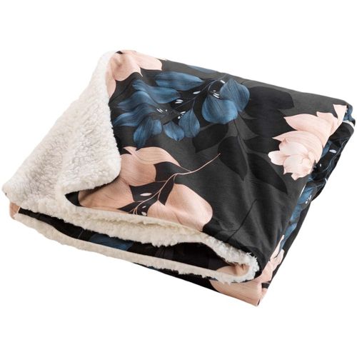 Plaids, jetés Plaid sherpa 125 x 150 cm Belline fleurie bleu - U10 - Modalova