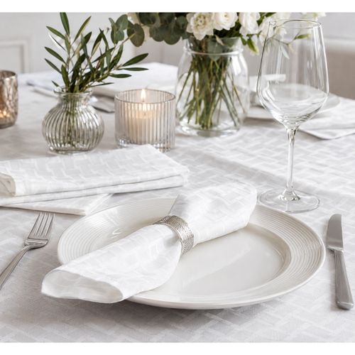 Serviettes de table Lot de 3 Serviettes de Table Jacquard Damassé Maillon - U10 - Modalova