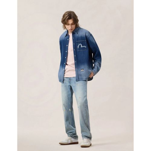 Chemise 2ESHTM6SL1022 HT WASHED DENIM LS SHIRT-INDM MID TONE INDIGO - Evisu - Modalova