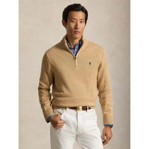 Sweat-shirt Pull camionneur marron en coton - Ralph Lauren - Modalova