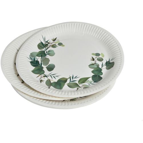 Set de table 10 assiettes en carton 23 cm Branche d'eucalyptus - U10 - Modalova