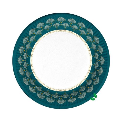 Set de table 10 assiettes en carton 23 cm Art deco floral - U10 - Modalova