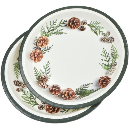Décorations de noël 6 assiettes en carton Pommes de pin - U10 - Modalova