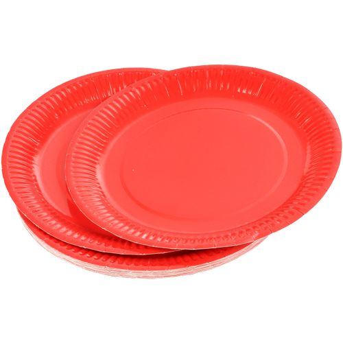 Set de table 20 assiettes en carton 23 cm Unies rouge - U10 - Modalova
