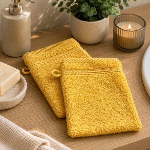 Serviettes et gants de toilette Lot de 2 Gants de toilette Tendresse uni en coton - U10 - Modalova