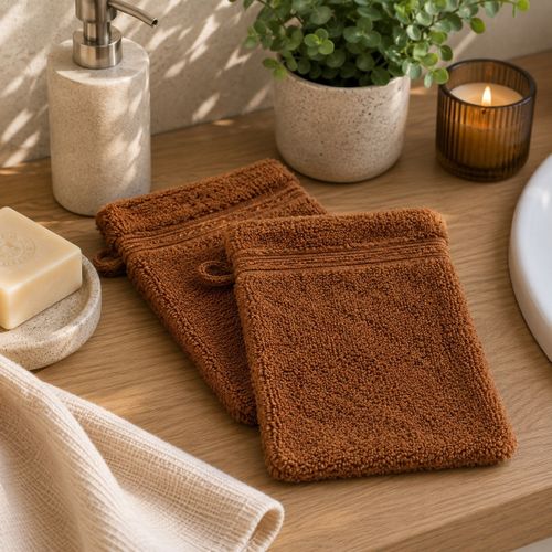 Serviettes et gants de toilette Lot de 2 Gants de toilette Tendresse uni en coton - U10 - Modalova