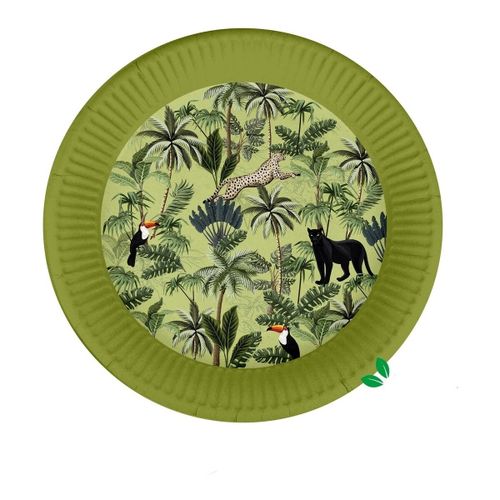 Set de table Set de 10 assiettes en carton 23 cm Toucan palmeraie - U10 - Modalova