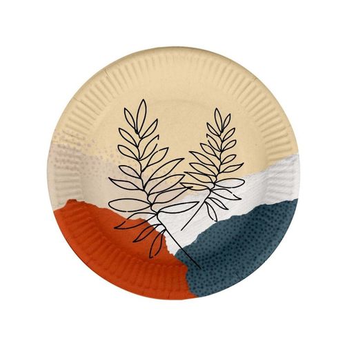 Set de table Set de 10 assiettes en carton 23 cm Fleurs abstraites - U10 - Modalova