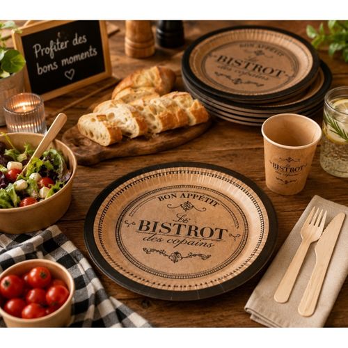 Set de table Set de 10 assiettes en kraft 23 cm Bistrot parisien - U10 - Modalova