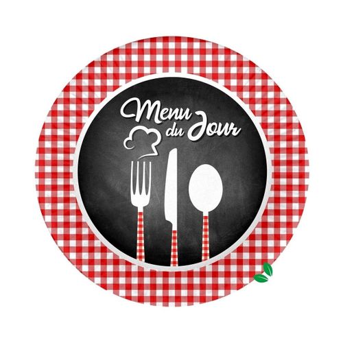 Set de table Set de 10 assiettes en carton 23 cm Menu du jour - U10 - Modalova